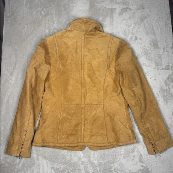 Bernardo Genuine Leather Suede Camel Tan Boho Coastal Cowgirl Jacket Size PM - Picture 13 of 17